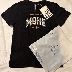 Alphalete Black Graphic Tee with Gold Accents